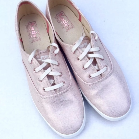 NEW Keds (8.5) Pink Shimmer Metallic Tennis Shoe - Picture 2 of 8